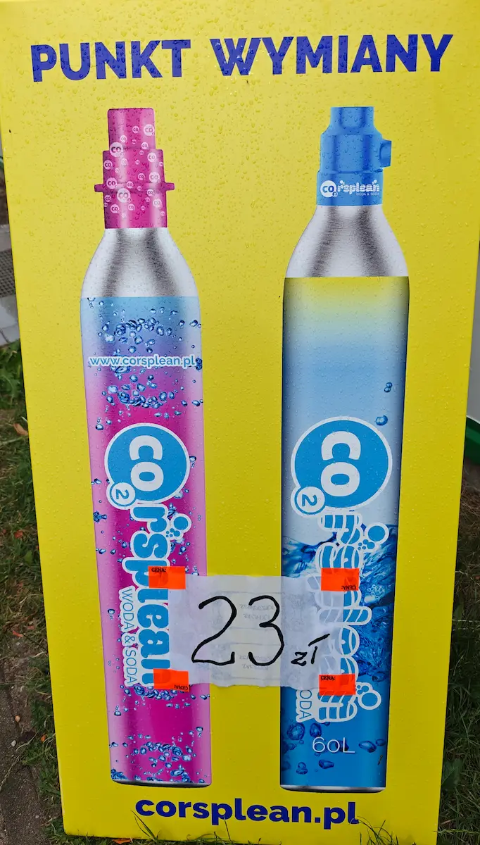 Punkt wymiany butli CO2 do syfonów i SodaStream